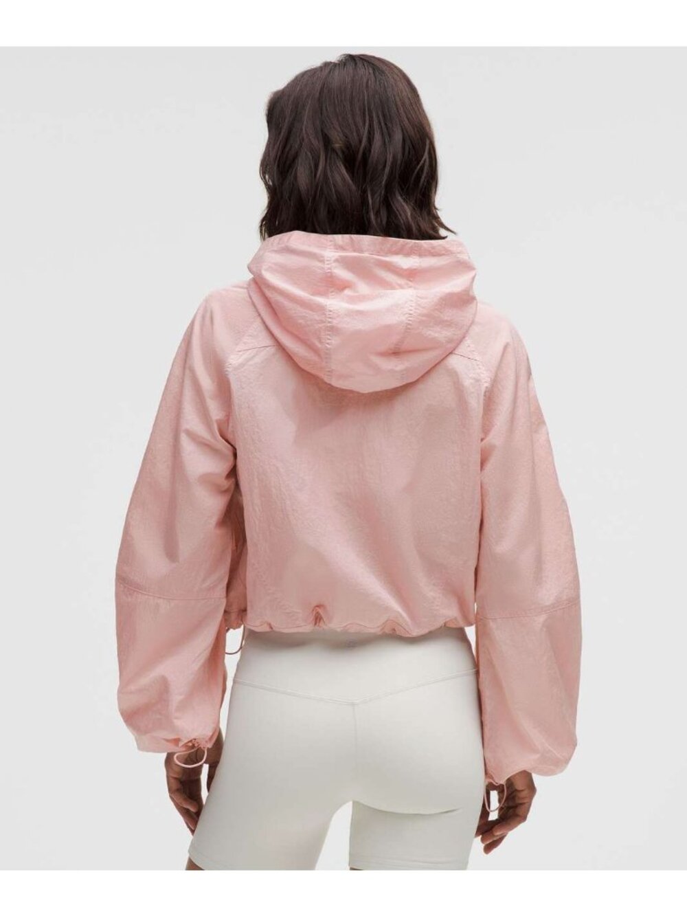 Lululemon Pink Haze Scuba Cropped Water-Repellent Anorak Hooded Jacket Sz 10 - Picture 5 of 14